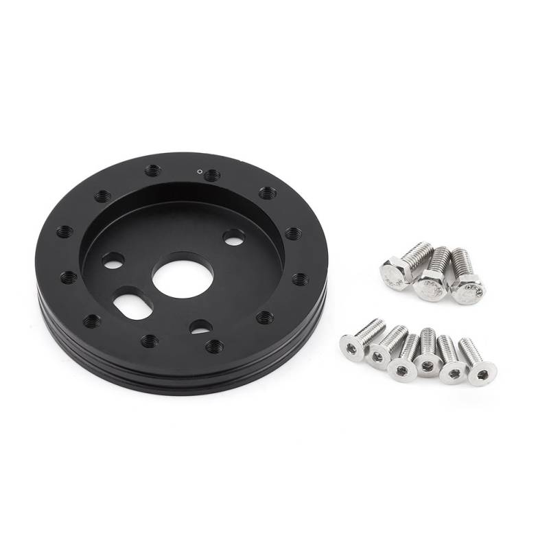 KIMISS Lenkradnabenadapter, Universal-Auto-Abstandshalter 0,5-Zoll-Nabe für 6-Loch-Lenkrad auf 3-Loch-Adapter- Beliebt (Schwarz) von KIMISS