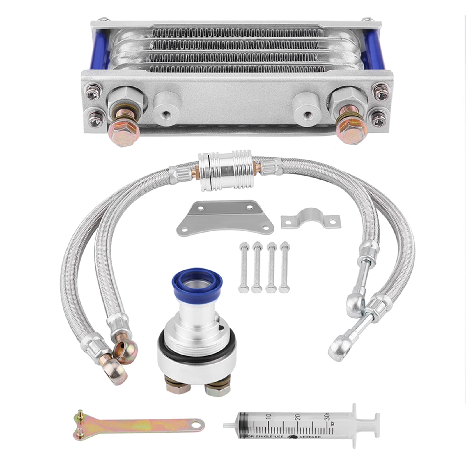 KIMISS Motorrad Motorölkühler Ölkühler Kit für CB CG 100CC-250CC (65ML-Silber) von KIMISS
