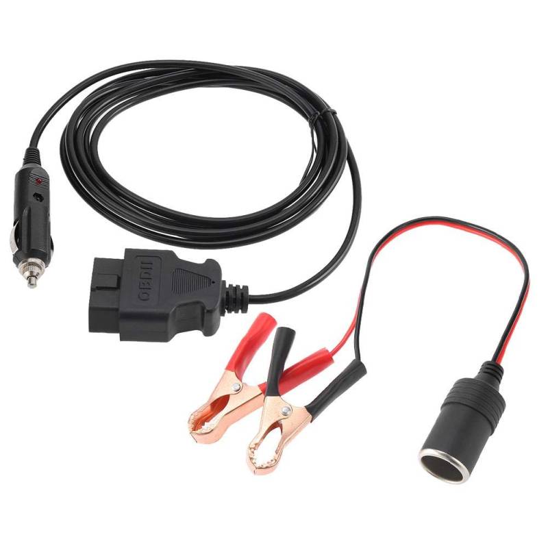 KIMISS Notstromkabel, OBD II Fahrzeug ECU Notstromkabel 12V Memory Saver mit Clip von KIMISS