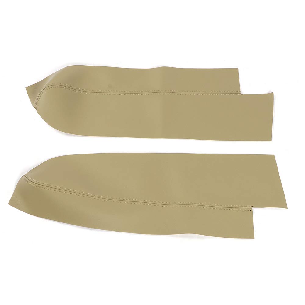 KIMISS Paar Autotürverkleidungen Armlehnenbezüge aus echtem Leder Echtes Leder Armlehnenbezüge(Beige) von KIMISS