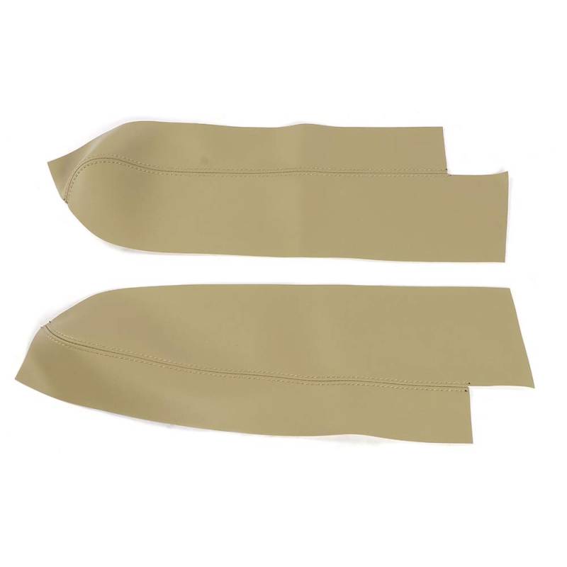 KIMISS Paar Autotürverkleidungen Armlehnenbezüge aus echtem Leder Echtes Leder Armlehnenbezüge(Beige) von KIMISS