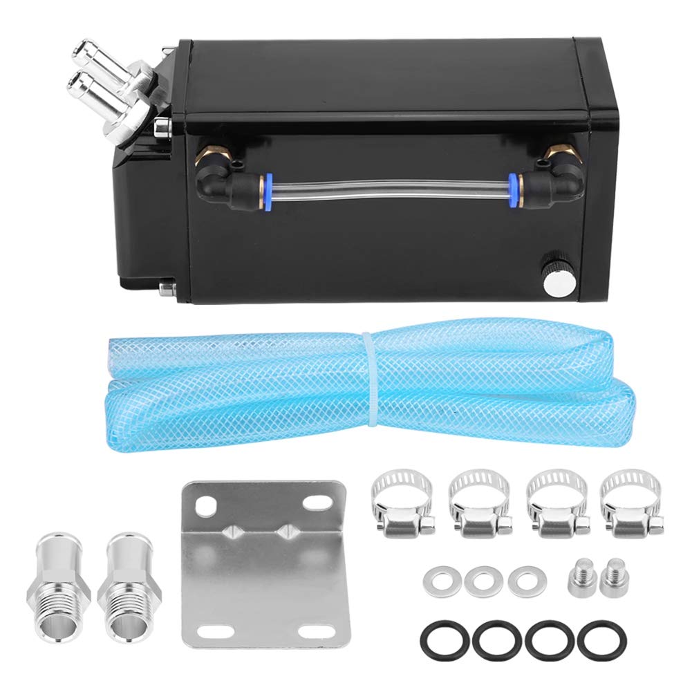 KIMISS Square Style Billet Aluminium Motoröl Catch Reservoir Verschnaufpause Tank Can Kit Schwarz von KIMISS