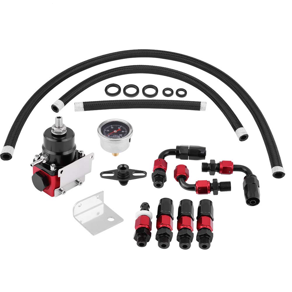 KIMISS Universal Einstellbarer Kraftstoffdruckregler Kit Öl 0-100psi Gauge AN 6 Fitting End KIMISS Universal Einstellbarer Kraftstoffdruckregler Kit Öl 0-100psi Gauge AN 6 Fitting End von KIMISS