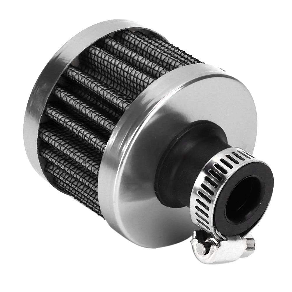 KIMISS 25 mm Universal Mini Lufteinlassfilter Entlüftung Kurbelgehäuse Entlüftung Autozubehör(Silber) von KIMISS