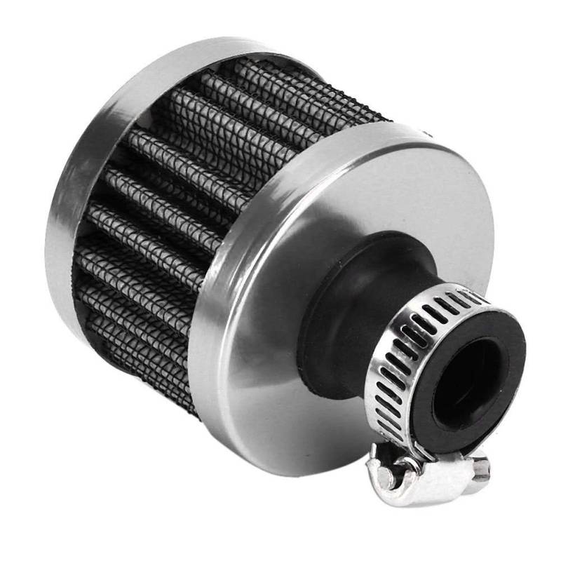 KIMISS 25 mm Universal Mini Lufteinlassfilter Entlüftung Kurbelgehäuse Entlüftung Autozubehör(Silber) von KIMISS