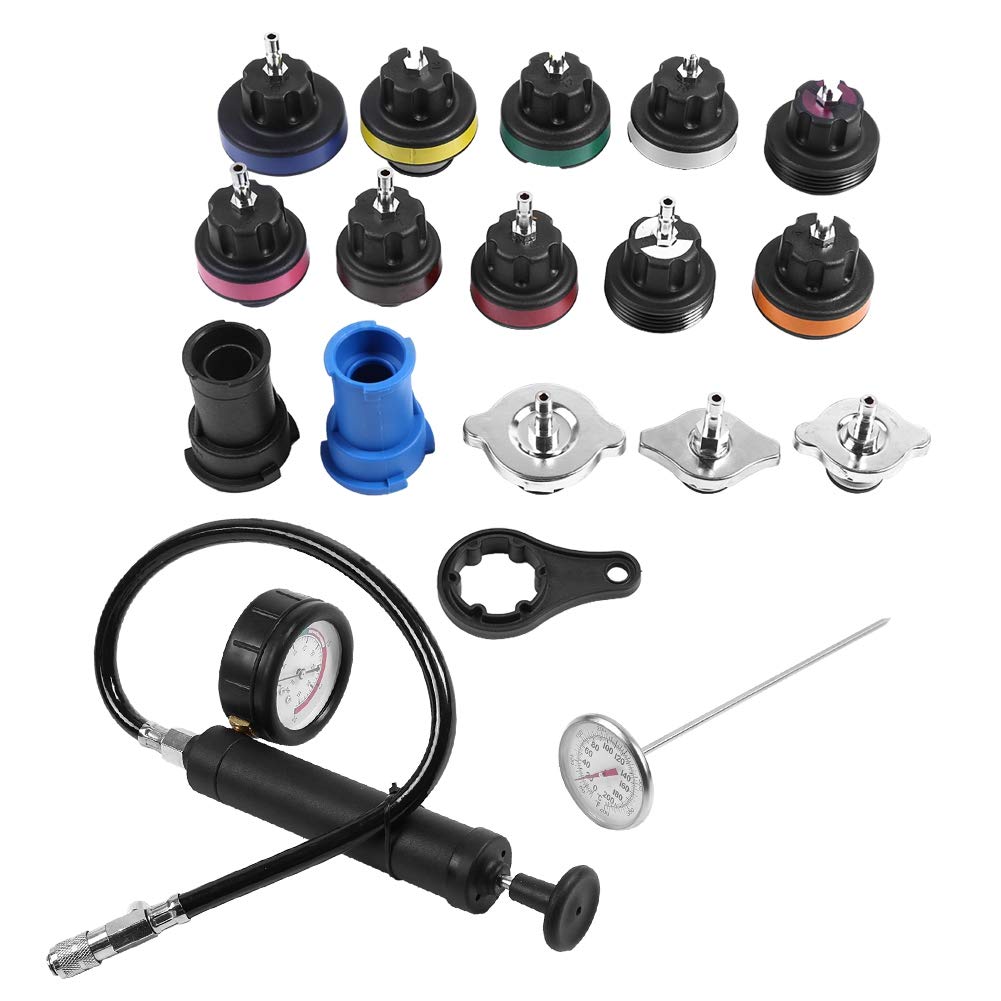 KIMISS Wassertank Lecksucher, 18 stücke Universal Kühler Druck Tester Auto Vakuum Typ Kühlsystem Kit Tester Kit Tankleck KIMISS Wassertank Lecksucher, 18 stücke Universal Kühler Druck Tester Auto Vakuum Typ Kühlsystem Kit Tester Kit Tankleck von KIMISS