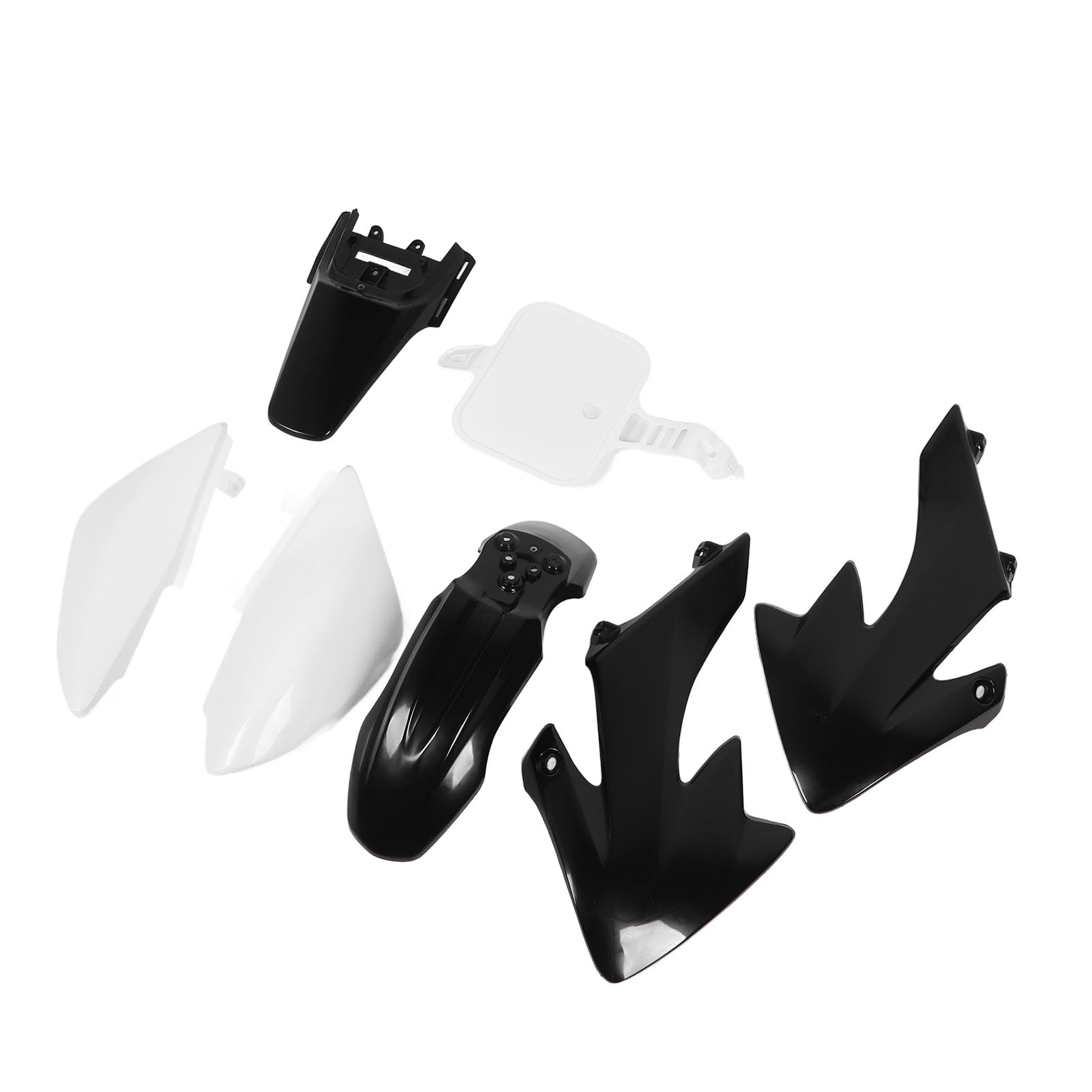 Komplettes Verkleidungskit für CRF50 XR50 Motorradverkleidungskörpers Kit - Langlebiger Spritzschutz für 50 Ccm Bis 160 Ccm Motorräder (Vier Schwarz und drei Weiße) von KIMISS