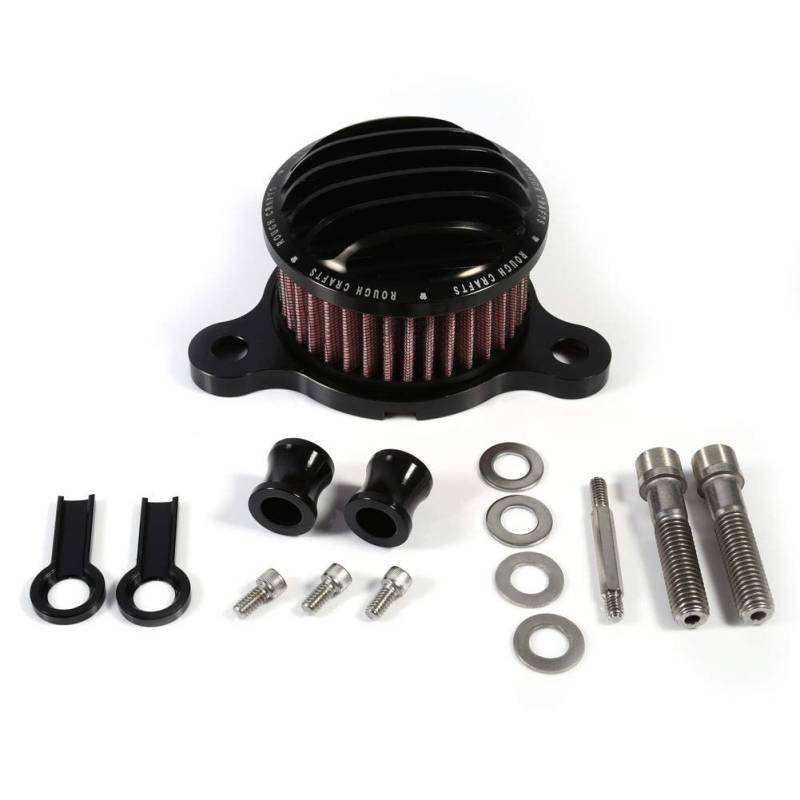 Luftfilter mit Zubehör,Duokon Luftfilter Luftfilter Ansaugfilter System Kit Für Sportster XL883 XL1200 2004-2015(schwarz) von KIMISS