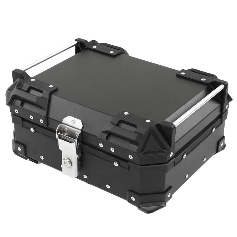 Motorrad-Topcase, KIMISS Gepäckbox aus Aluminiumlegierung mit 28 L Fassungsvermögen, Wasserdicht, Rostbeständig, Tour-Heckbox, Universell für Motorräder (Schwarz) von KIMISS
