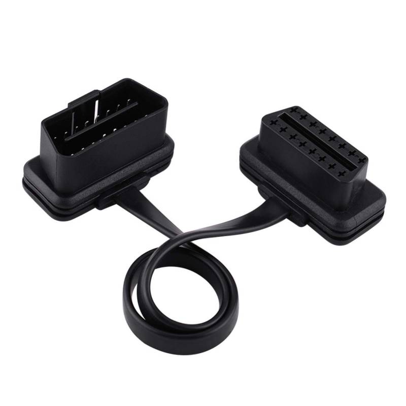 KIMISS Obd VerläNgerungskabel 50cm, 2Car Auto 16-poliger OBD2-Verlängerungskabel-Diagnoseadapter für Stecker auf Buchse 30 cm Länge von KIMISS