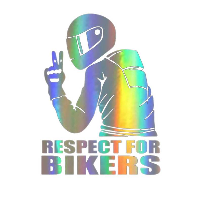 Respect for Cyclists Reflektierender Aufkleber, KIMISS 15 * 11cm Respect for Bikers Motorradaufkleber Autoaufkleber Fashion Car Decoration Sticker (Mehrfarbig) von KIMISS