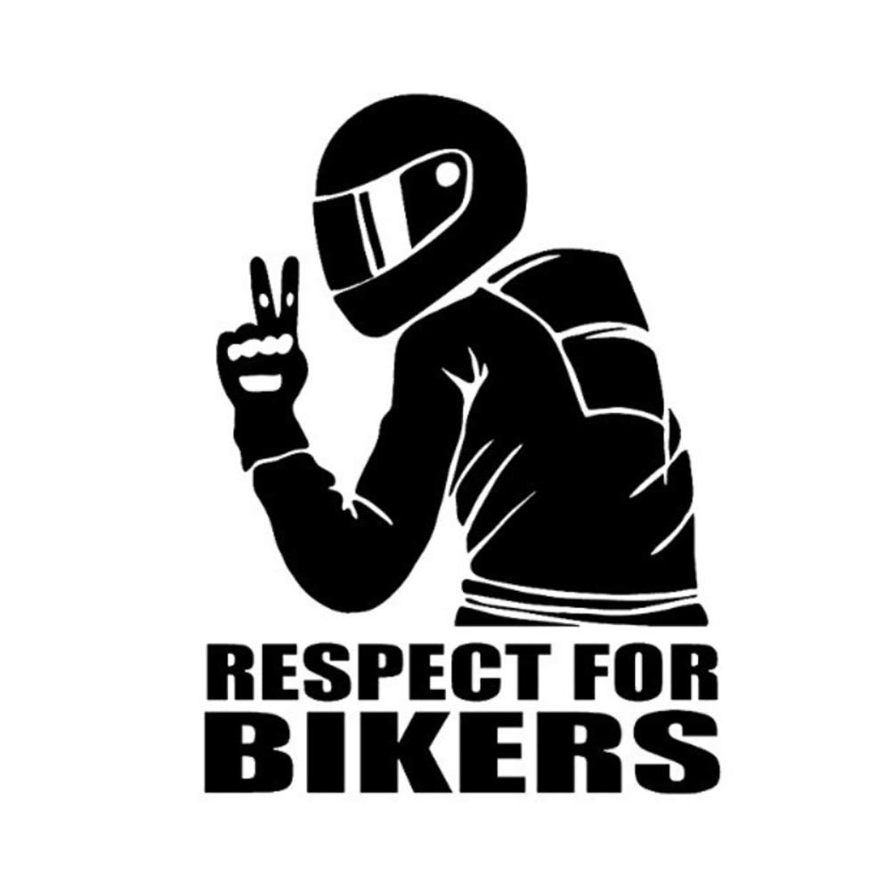 Respect for Cyclists Reflektierender Aufkleber, KIMISS 15 * 11cm Respect for Bikers Motorradaufkleber Autoaufkleber Fashion Car Decoration Sticker (Schwarz) von KIMISS