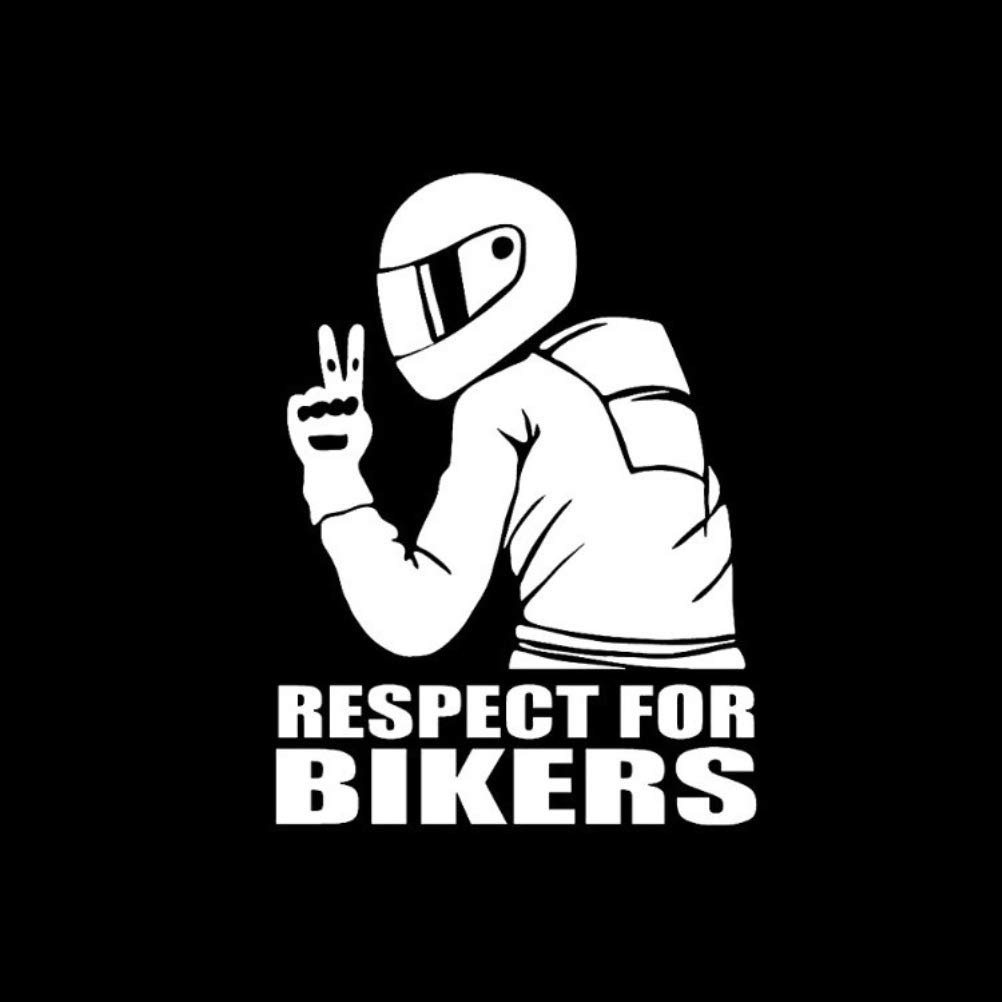 Respect for Cyclists Reflektierender Aufkleber, KIMISS 15 * 11cm Respect for Bikers Motorradaufkleber Autoaufkleber Fashion Car Decoration Sticker (Weiss) von KIMISS