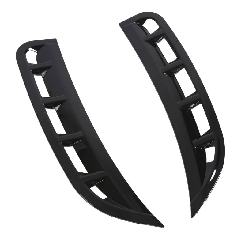 Seitenspoilerschutz, Blende für Seitliche Lüftungsschlitze Am Vorderen Stoßfänger, Paar Vorderer Stoßfänger Seitlicher Luftauslass Spoiler Windmesser Glänzend Schwarz Ersatz von KIMISS