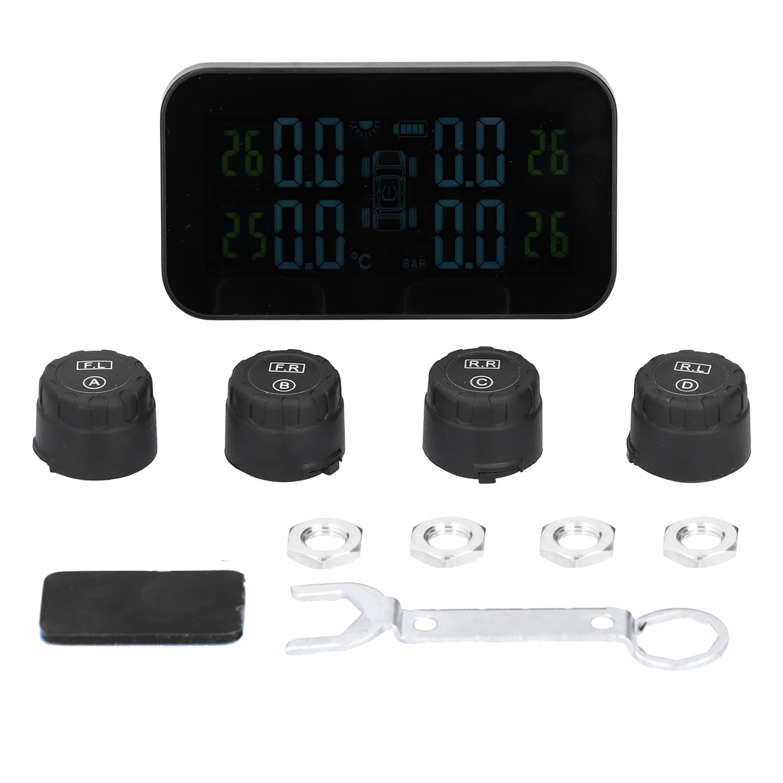Solar-Reifendrucküberwachung, KIMISS Auto-TPMS-Reifendrucküberwachungssystem mit Sensor, Solarladung + USB-Aufladung mit LCD-Display, Alarmfunktion, Plug-and-Play Solar-Reifendrucküberwachung, KIMISS Auto-TPMS-Reifendrucküberwachungssystem mit Sensor, Solarladung + USB-Aufladung mit LCD-Display, Alarmfunktion, Plug-and-Play von KIMISS