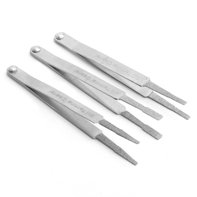 Terminal Cleaning Tool 丨 Terminal Cleaner Set 丨 Handbetriebene Werkzeuge 丨 3-teiliges Terminal Cleaner Set Auto-Reparatur-Hardware-Werkzeug für Kleine Elektrische Flachsteckverbinder von KIMISS