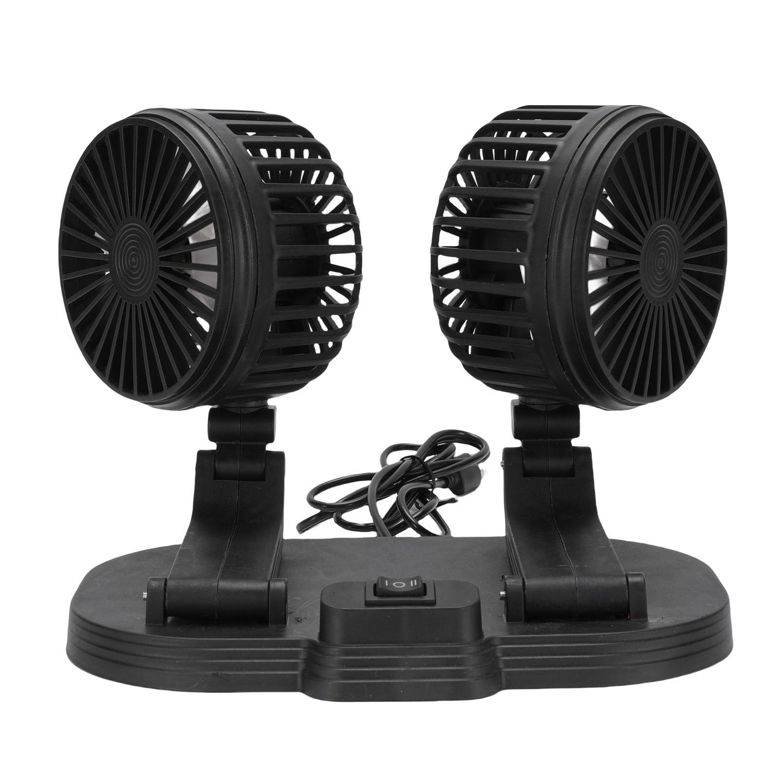 USB -Autokühlungslüfter 2 -Geschwindigkeit Ruhig 360 ° C Rotatable Dual Head Desk Lüfter Tragbarer SUV RV -LKW (BLACK) von KIMISS