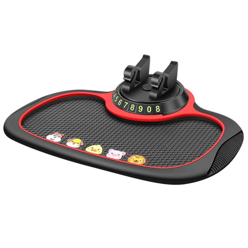 Rutschfeste Handyunterlage, KIMISS 8 * 19 * 24 Cm Auto-Armaturenbrett Anti-Rutsch-Gummiauflage Auto 360 Grad Drehbarer Handyhalter für Handys Sonnenbrillen Schlüssel (Rutschfeste Kartenzahlung) mit von KIMISS
