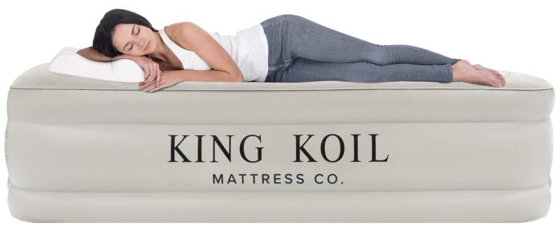 King Koil Luxuriöse California King Luftmatratze mit integrierter Pumpe für Zuhause, Camping und Gäste – 50,8 cm große aufblasbare Luftmatratze für Doppelbett, hoch verstellbar, langlebig, von KING