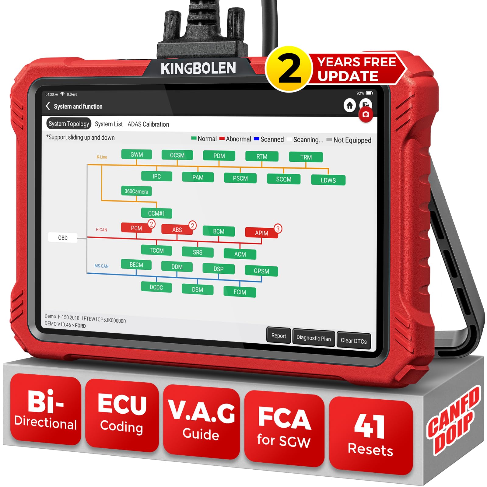 KINGBOLEN K10 Elite Obd2 Diagnosegerät,Bi-Direktionale OE-Level Alle Systeme Diagnosegerät Auto mit Topologie-Karte,ECU Codierung, FCA Can FD und DOIP,50 Rücksetzen,KFZ Diagnosegerät 2 Jahre Update. KINGBOLEN K10 Elite Obd2 Diagnosegerät,Bi-Direktionale OE-Level Alle Systeme Diagnosegerät Auto mit Topologie-Karte,ECU Codierung, FCA Can FD und DOIP,50 Rücksetzen,KFZ Diagnosegerät 2 Jahre Update. von KINGBOLEN