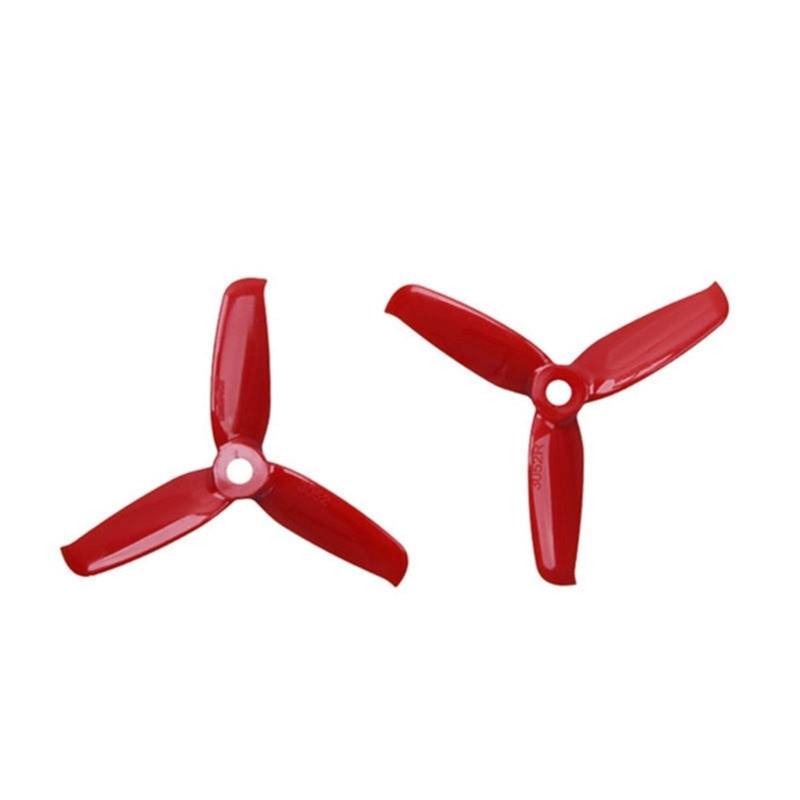 Zubehör für Drohnenpropeller 4 Paare 8 Stücke Drohne Propeller 3 Zoll 3052 3 Bades Tri-Blade Propeller Kompatibel 1306/1806 Compatible with FPV 130mm Quadcopter Frame Kit(Red) von KIOOS