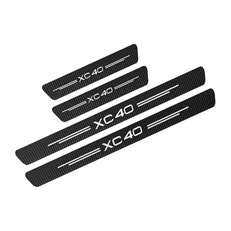 4 Stück Auto Einstiegsleisten Schutz, Für Volvo XC40 Kohlefaser Anti ScratchAufkleber Kantenschutz Auto Zubehör von KIPPOT