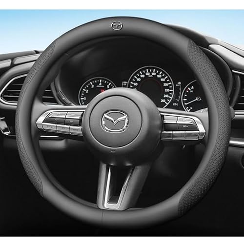 Auto Lenkradhüllen, Für Mazda CX-5 II 2013-2023 Anti-rutsch Atmungsaktives Lenkradbezug Haltbarkeit Auto-Lenkradschutz,O-Type-B von KIPPOT