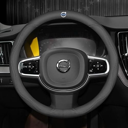 Auto Lenkradhüllen, Für Volvo XC60 SUV 2013-2017 Anti-rutsch Atmungsaktives Lenkradbezug Haltbarkeit Auto-Lenkradschutz,C von KIPPOT