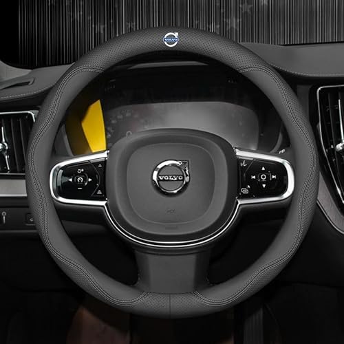 Auto Lenkradhüllen, Für Volvo XC60 SUV 2013-2017 Anti-rutsch Atmungsaktives Lenkradbezug Haltbarkeit Auto-Lenkradschutz,C von KIPPOT