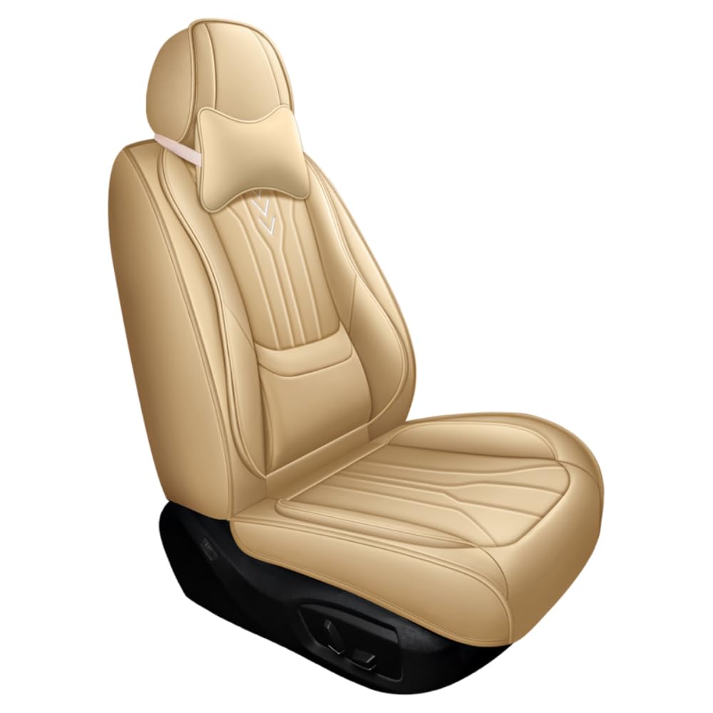 KIQOUO Autositzbezug-Set passend für Audi a3 a4 b8 a4 b6 a4 a3 8p q5 a6 c6 a5 a6 c7 a6 c5 a6 q7 a3 8v a4 b9 a4 b5 Alfa Romeo 159 Geeignet für Autositzbezüge_Beige von KIQOUO