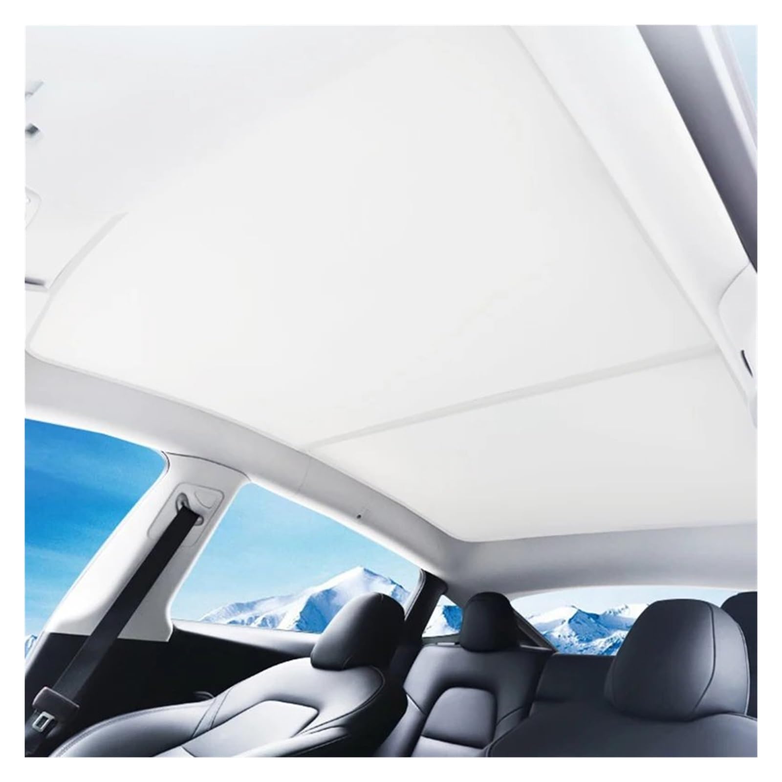 Autofenster Sonnenschutz Für BYD Für Seal Für ATTO 4 2024 2023 Auto Schiebedach Himmel Vorhang Sonnenschirm Dach Wärmedämmung Sonnenschutz Panorama Schiebedach Frontplatte Sonnenblende(Weiß) von KIRYU
