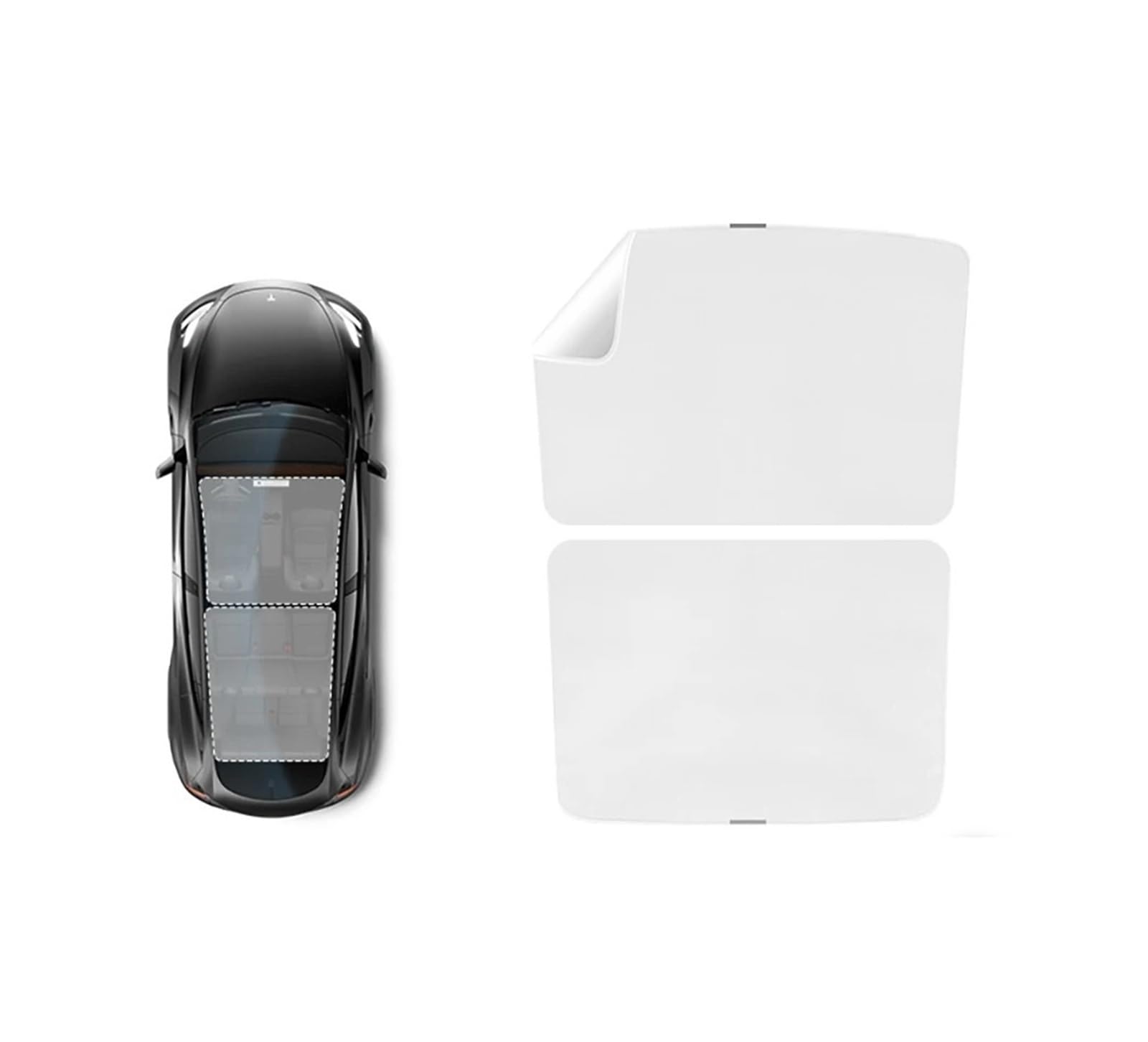 Autofenster Sonnenschutz Für Tesla Für Modell Y Für Modell 3 Für Highland PVC-Silikagel Elektrostatische Sorption Sonnenschutz Schiebedach Vorne Hinten Glas Kühlabdeckungen Sonnenblende(PVC Gray 3) von KIRYU