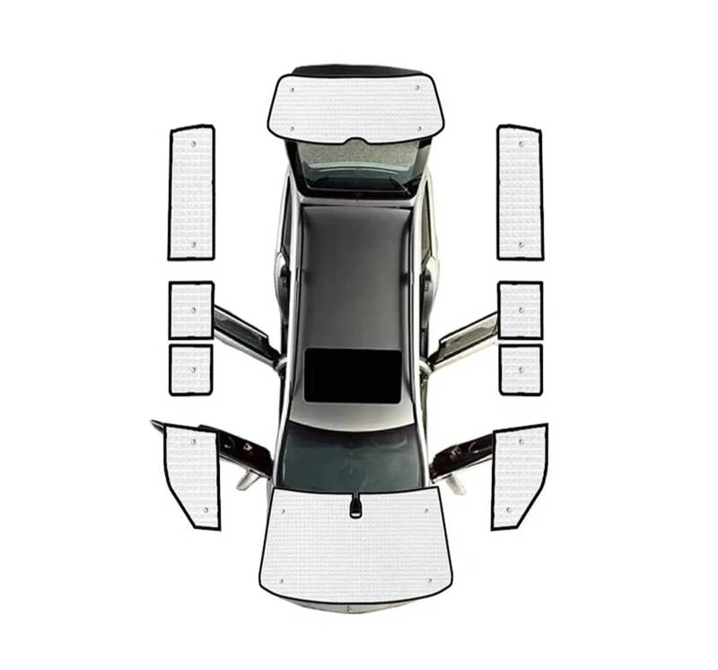 Autofenster Sonnenschutz Für VW Für Transporter Für Caravelle Für Multivan Für Doubleback T5 Für LWB 2003~2015 Sonnenschutz Anti-UV-Visier-Jalousieabdeckung Camper-Teile Sonnenblende(All Sunshades) von KIRYU