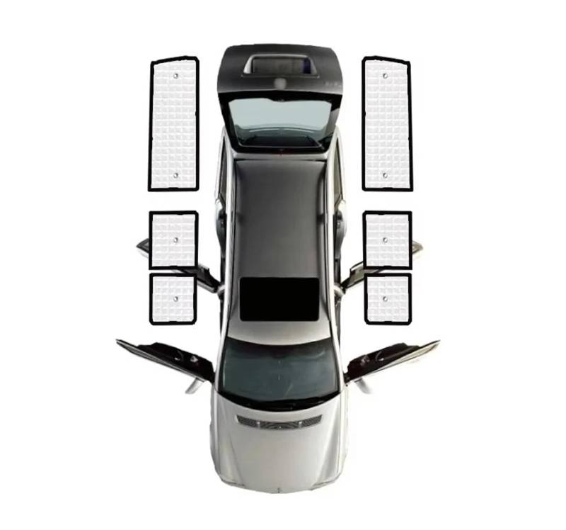 Autofenster Sonnenschutz Für VW Für Transporter Für Caravelle Für Multivan Für Doubleback T5 Für LWB 2003~2015 Sonnenschutz Anti-UV-Visier-Jalousieabdeckung Camper-Teile Sonnenblende(Rear Windows) von KIRYU
