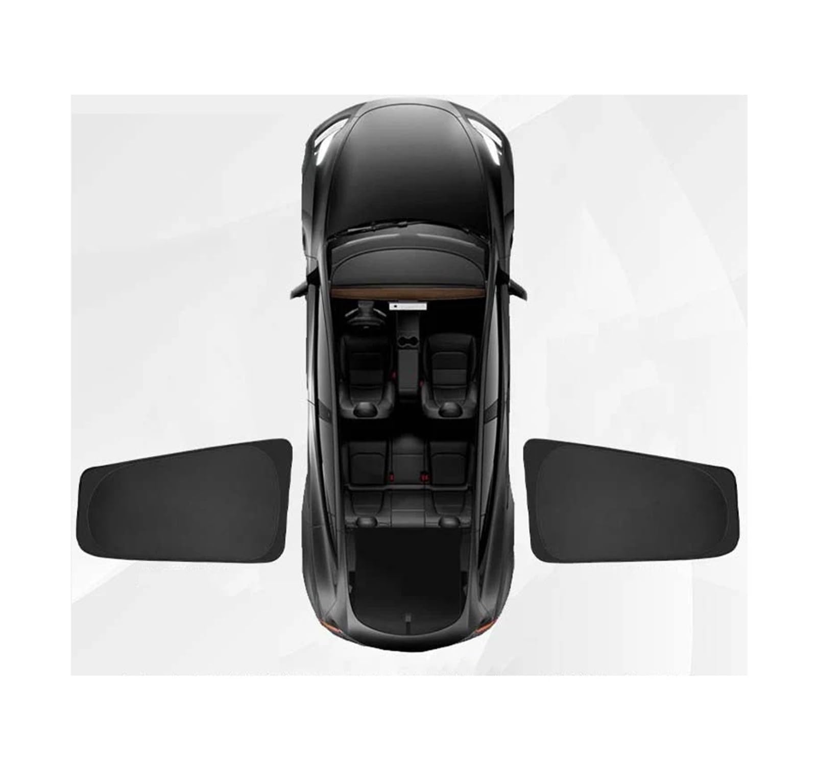 Autofenster Sonnenschutz Sonnenschutz Die Privatsphäre Für Tesla Für Modell 3 Für Highland 2023-2024 Passgenauer Seitenfenster-Schiebedach Jalousie Beschattung Camping-Ruhe Sonnenblende(Rear 2PCS) von KIRYU