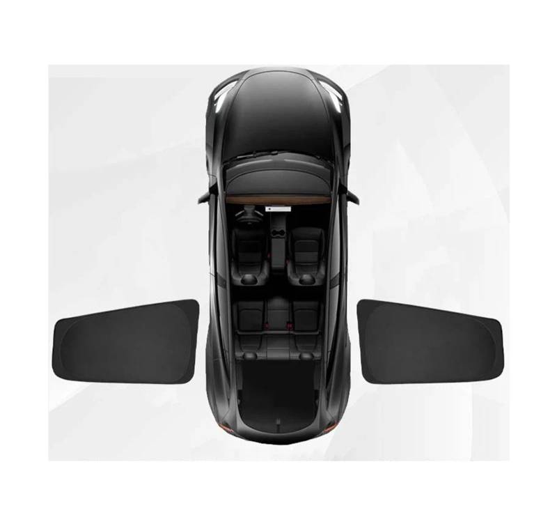 Autofenster Sonnenschutz Sonnenschutz Die Privatsphäre Für Tesla Für Modell 3 Für Highland 2023-2024 Passgenauer Seitenfenster-Schiebedach Jalousie Beschattung Camping-Ruhe Sonnenblende(Rear 2PCS) von KIRYU