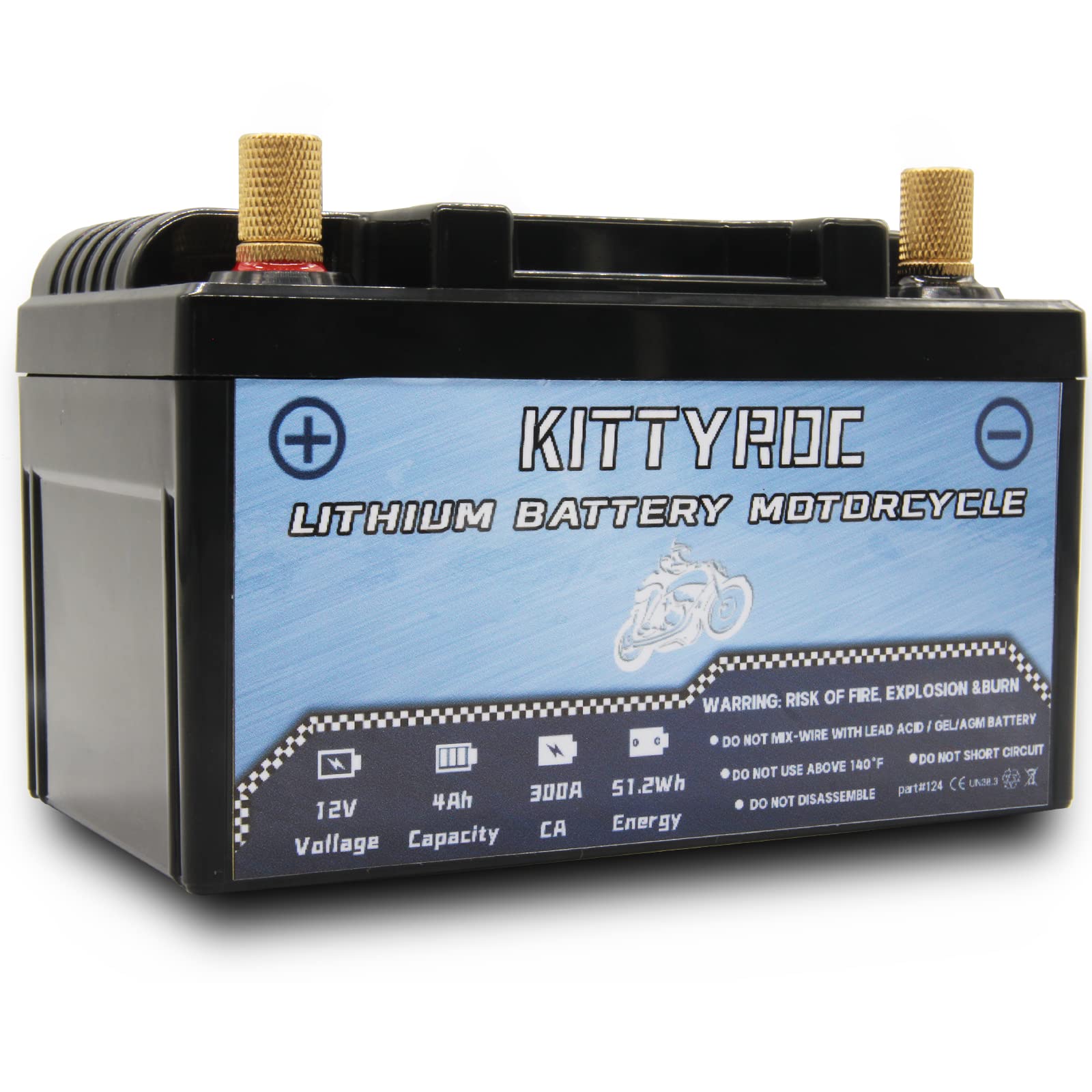 KITTYROC 12V Lithium Motorrad Batterie 4Ah 300A, LiFePO4 Batterie, Ersatz ATV, UTV, Motorrad, Rasenmäher, Jet Ski, Schneemobil, 4 Wheeler, Traktor, Roller und Generator Batterie KITTYROC 12V Lithium Motorrad Batterie 4Ah 300A, LiFePO4 Batterie, Ersatz ATV, UTV, Motorrad, Rasenmäher, Jet Ski, Schneemobil, 4 Wheeler, Traktor, Roller und Generator Batterie von KITTYROC
