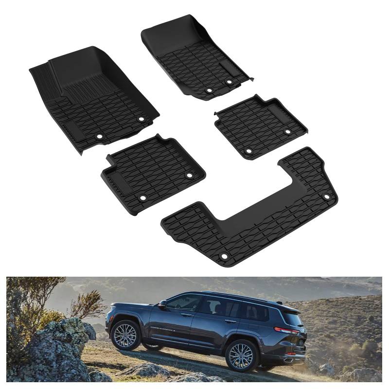 KIWI MASTER Fußmatten, kompatibel mit 2022 Jeep Grand Cherokee L, Allwetter-Einlagen von KIWI MASTER