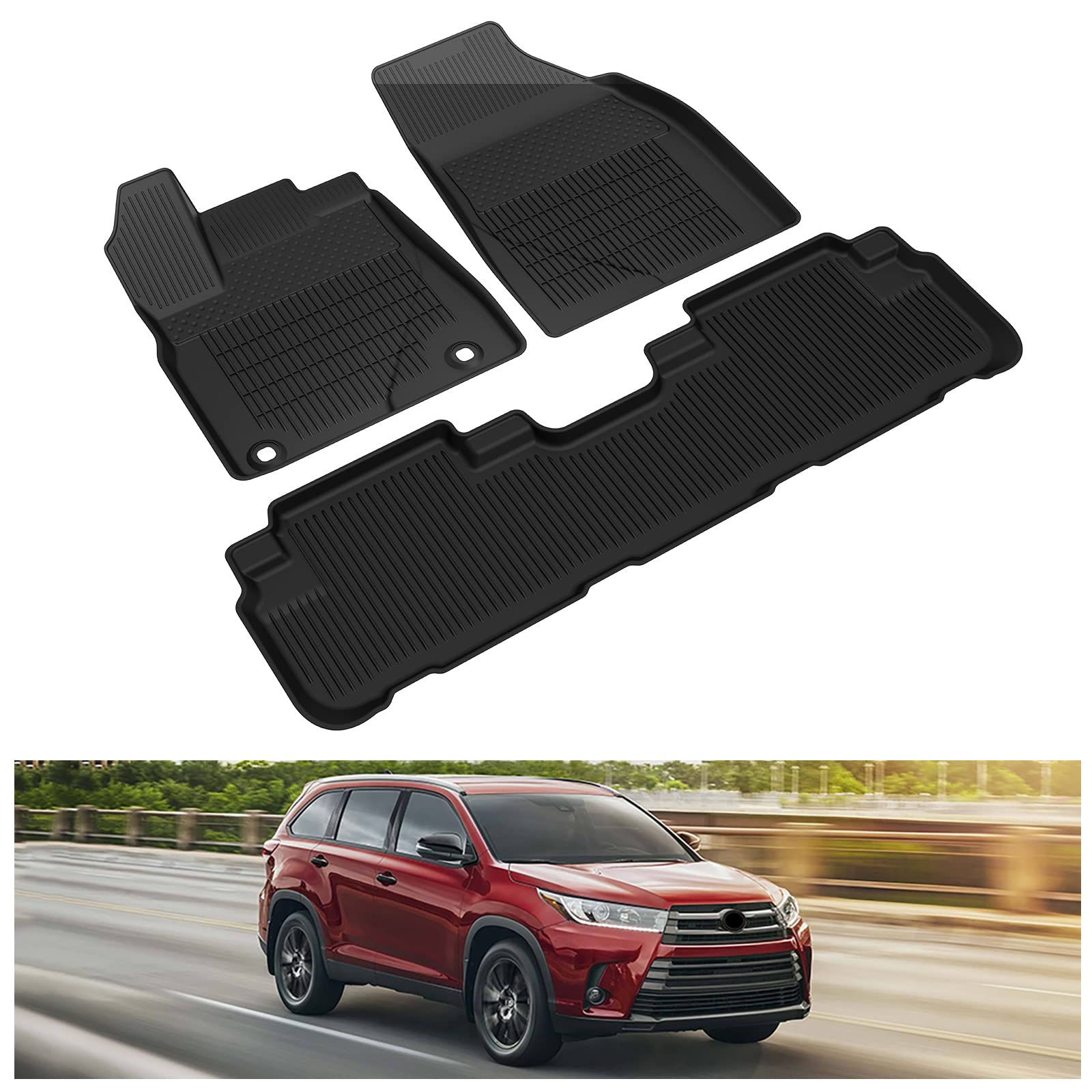 KIWI MASTER Fußmatten Kompatibel für 2014–2019 Toyota Highlander Zubehör Allwettermatte Liner Vorne Hinten 2 Reihen Sitz TPE Slush Liner Schwarz PT908-48165-02 KIWI MASTER Fußmatten Kompatibel für 2014–2019 Toyota Highlander Zubehör Allwettermatte Liner Vorne Hinten 2 Reihen Sitz TPE Slush Liner Schwarz PT908-48165-02 von KIWI MASTER