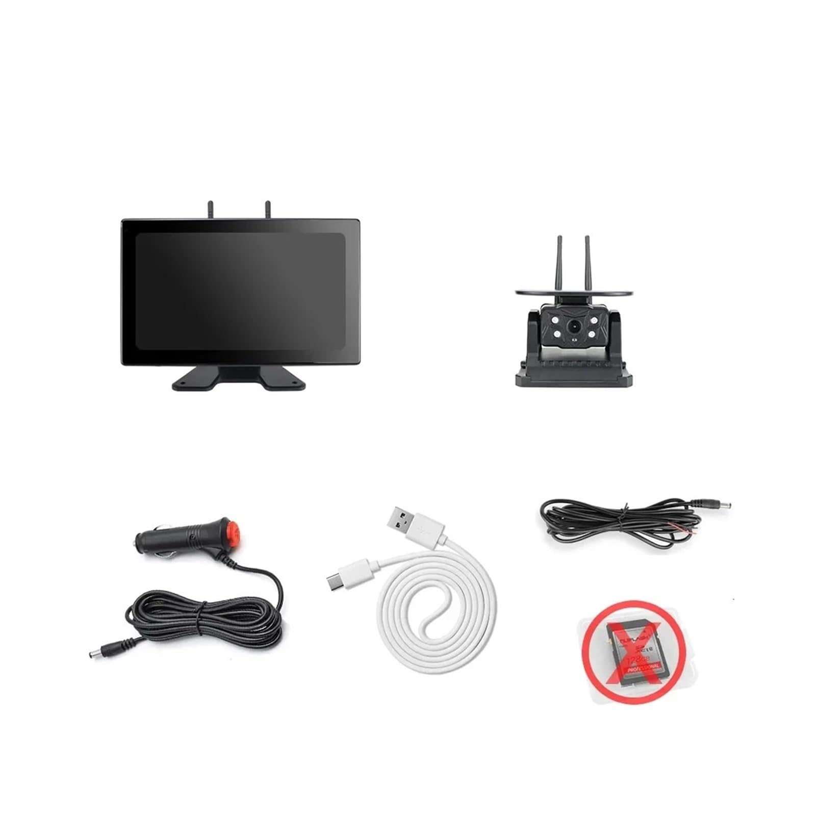 10,1 Zoll Wireless Auto DVR Recorder Monitor 4 Kanal Solarenergie Magnetkamera für Wohnmobil LKW Anhängerkupplung Anhänger Bus(Monitor Add 1 Camera) von KKGHYYMG