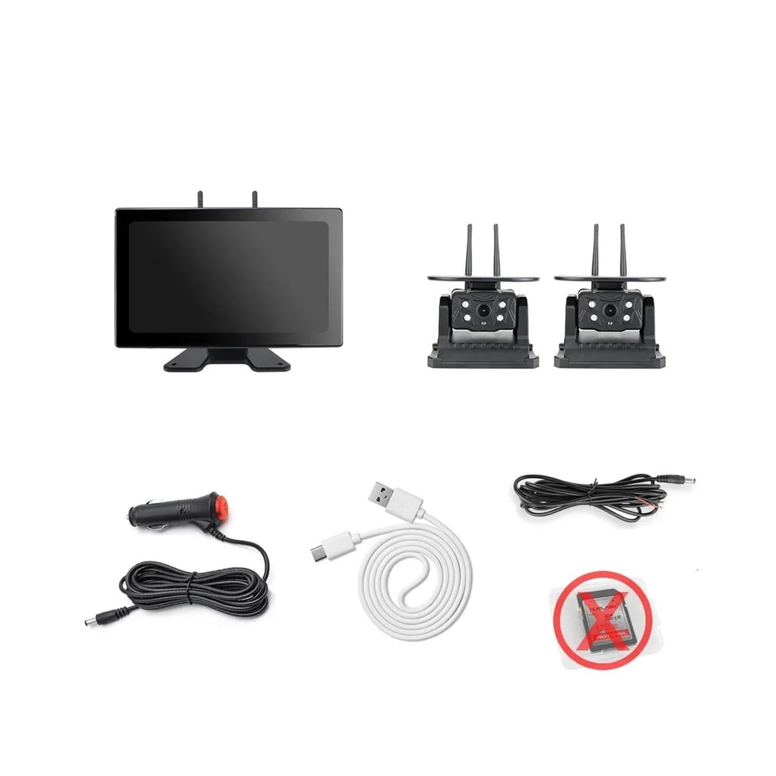 10,1 Zoll Wireless Auto DVR Recorder Monitor 4 Kanal Solarenergie Magnetkamera für Wohnmobil LKW Anhängerkupplung Anhänger Bus(Monitor Add 2 Camera) von KKGHYYMG
