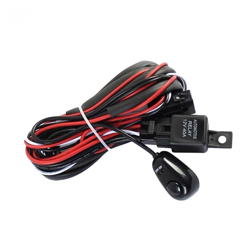 10 Teile/los 2m Auto Auto Kabel Kabelbaum Kit Mit 40A 12V AUF/OFF Schalter Relais Klinge sicherung Für 72W-300W 2 LED Licht Bar Nebel Lampe von KKGHYYMG