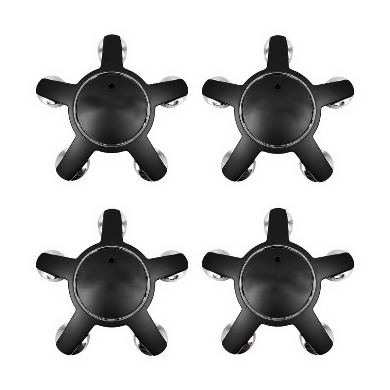 4 STÜCKE Kompatibel für Audi Auto Fünf Krallen Radmitte Kappe Hub Abdeckungen Auto Dekoration Zubehör(Black) von KKGHYYMG