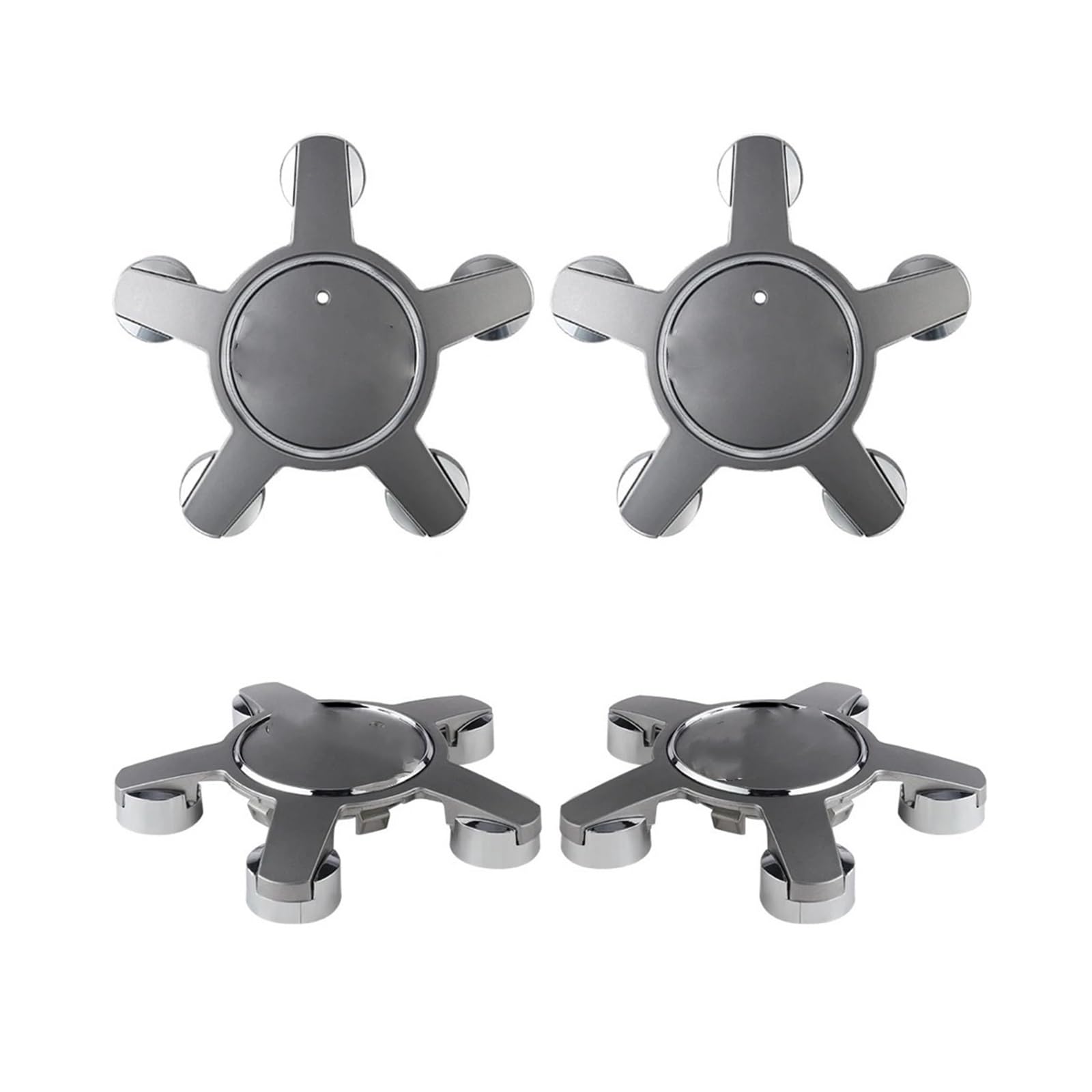 4 STÜCKE Kompatibel für Audi Auto Fünf Krallen Radmitte Kappe Hub Abdeckungen Auto Dekoration Zubehör(GRAY) von KKGHYYMG