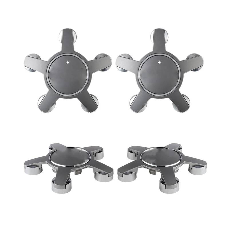4 STÜCKE Kompatibel für Audi Auto Fünf Krallen Radmitte Kappe Hub Abdeckungen Auto Dekoration Zubehör(GRAY) von KKGHYYMG