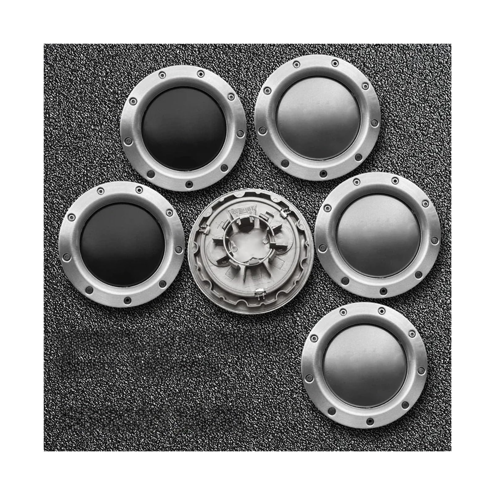 4 Stück 146 mm 8D0601165K Grau Schwarz Radnabenkappen Felgenkappen Kompatibel für Audi Quattro TT A2 A3 A4 A8 S6 Q5 Q7 RS6(Gray 146mm) von KKGHYYMG