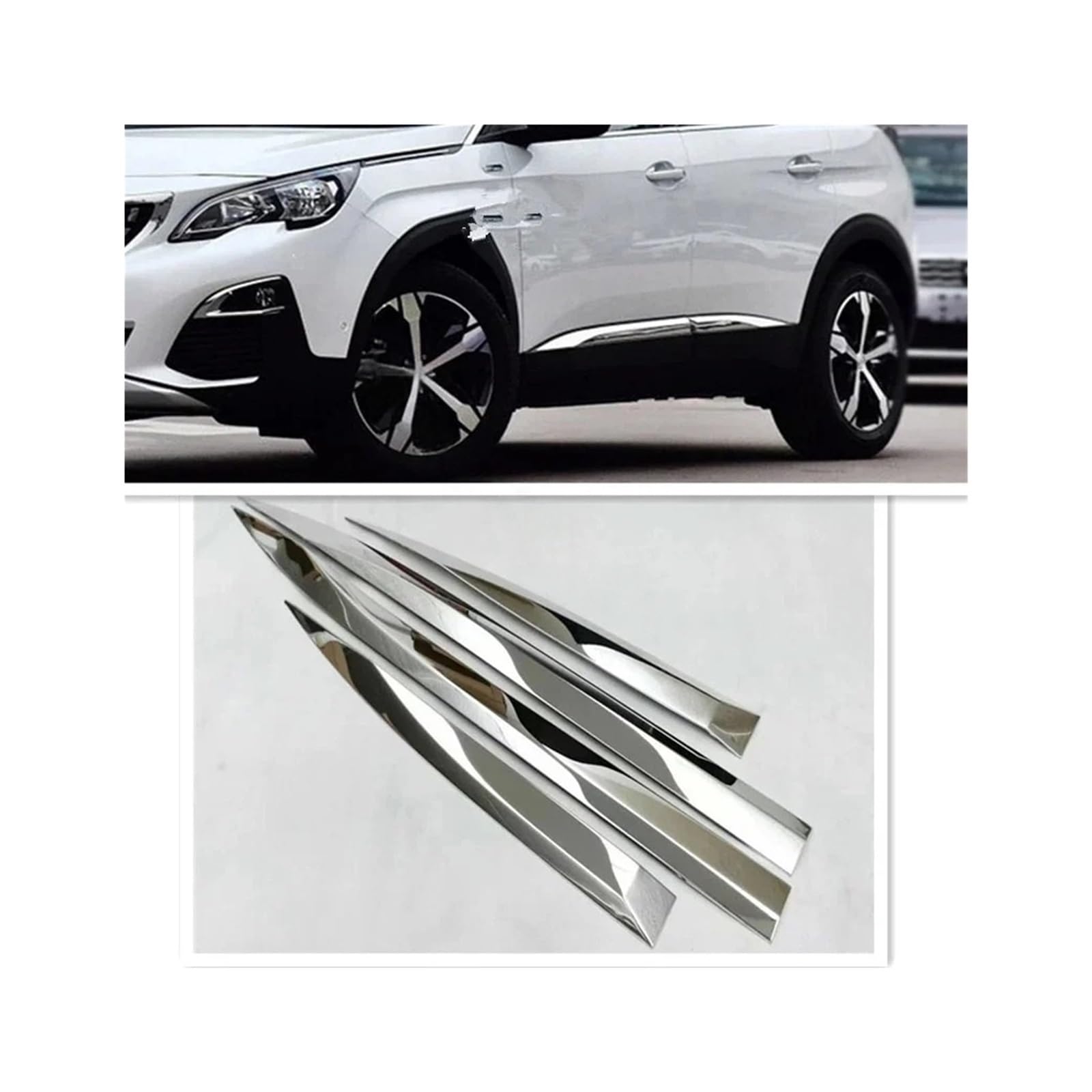 Kompatibel für Peugeot 3008 3008 GT Auto-Styling-Detektor Edelstahl Chrom Seitentür Karosserieabdeckung Zierstäbe Streifen Formteil 2017-2021 Kompatibel für Peugeot 3008 3008 GT Auto-Styling-Detektor Edelstahl Chrom Seitentür Karosserieabdeckung Zierstäbe Streifen Formteil 2017-2021 von KKGHYYMG