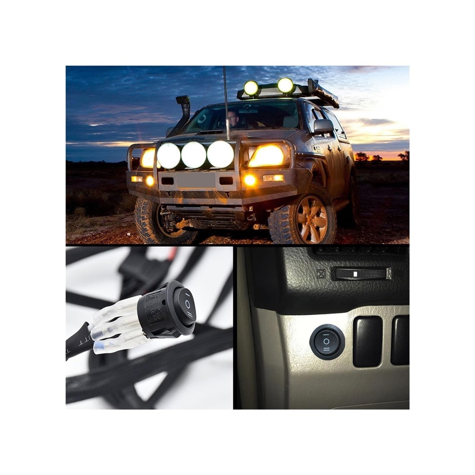 LED-Lichtleisten-Kabelbaum-Kit, 480 W, 2 Leitungen, 18 AWG, LED-Kabelbaum mit 12 V 40 A-Relais und wasserdichtem Steuerschalter LED-Lichtleisten-Kabelbaum-Kit, 480 W, 2 Leitungen, 18 AWG, LED-Kabelbaum mit 12 V 40 A-Relais und wasserdichtem Steuerschalter von KKGHYYMG