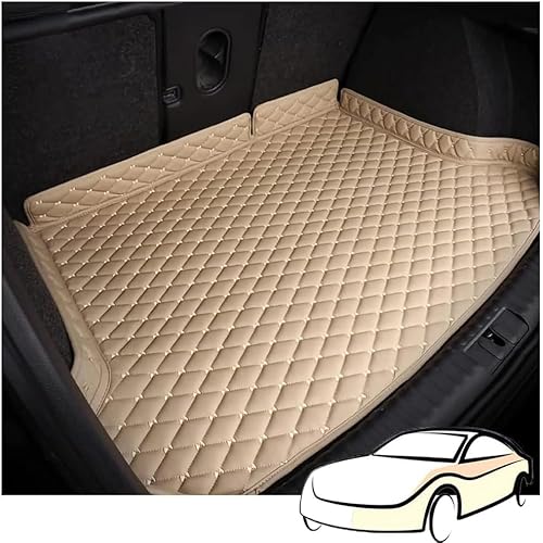Kofferraummatte für Renault Kangoo Rapid (2021 2022 2023 2024), Kofferraumschutzmatte, rutschfeste und wasserdichte Kofferraumschutzmatte,4 Beige von KKHBD