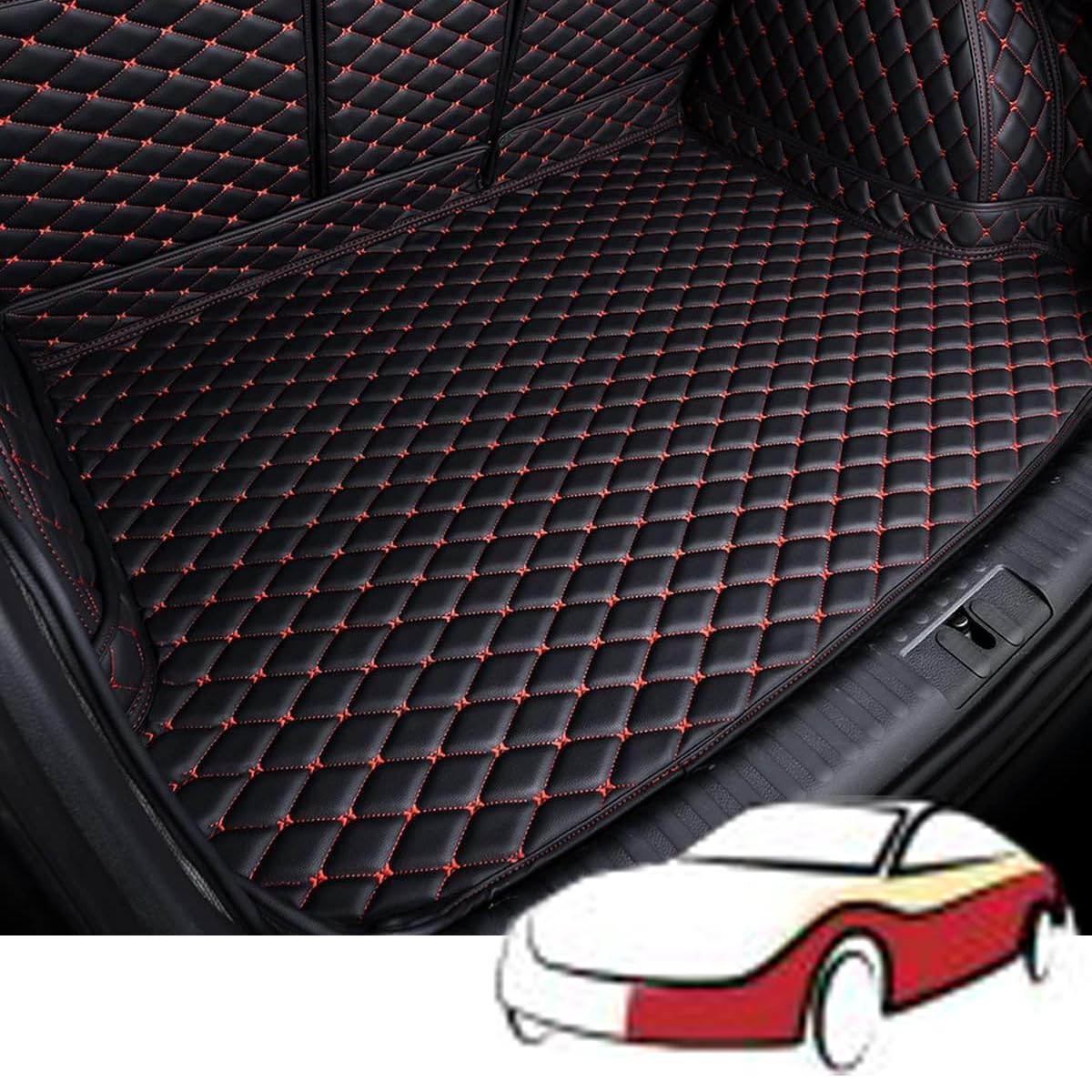 Kofferraummatte für Skoda Kamiq Monte Carlo (2023 2024), Kofferraumschutzmatte, rutschfeste und wasserdichte Kofferraumschutzmatte,2 BlackRed von KKHBD